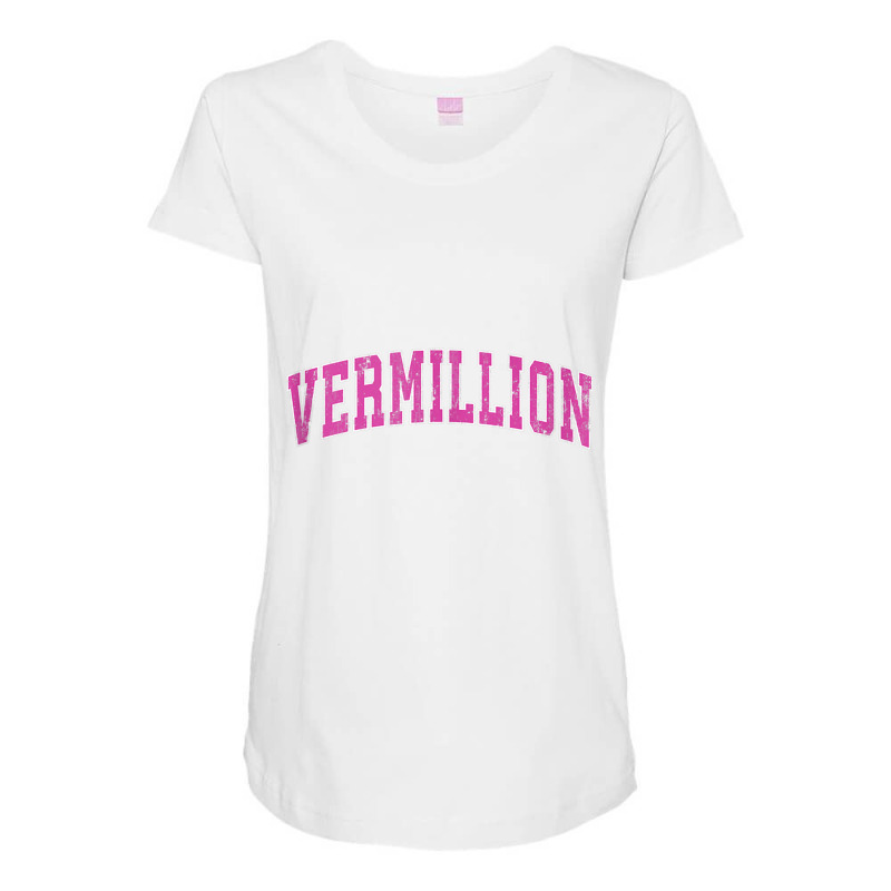 Vermillion South Dakota Sd Vintage Sports Design Pink Design Tank Top Maternity Scoop Neck T-shirt by cm-arts | Artistshot