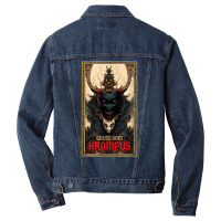 Merry Gruss Vom Krampus Greetings Tarot Christmas Devil T Shirt Men Denim Jacket | Artistshot