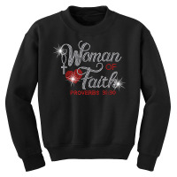 Woman Of Faith Bling Rhinestone Funny Christian Birthday T Shirt Youth Sweatshirt | Artistshot