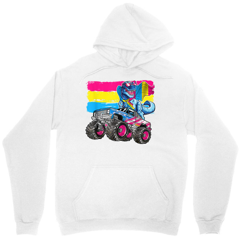 Pansexual Flag Dinosaur Monster Truck Gay Lgbt Pride T Shirt Unisex Hoodie | Artistshot