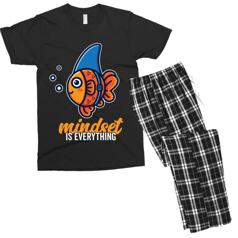 Cute Goldfish Mindset Is Everything Be A Goldfish Shark Fin Men's T-shirt Pajama Set | Artistshot