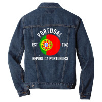 Potugal Independence Day Flag Est 1143 Souvenir Love Gift T Shirt Men Denim Jacket | Artistshot