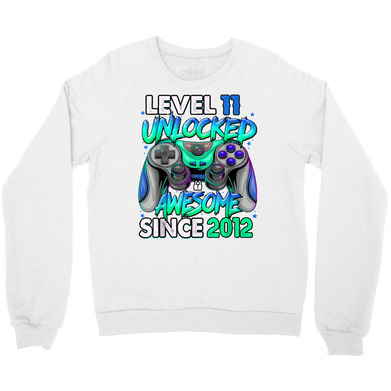 Vintage 11 Year Old Birthday Unlocked Awesome Since 2012 T Shirt Crewneck Sweatshirt | Artistshot