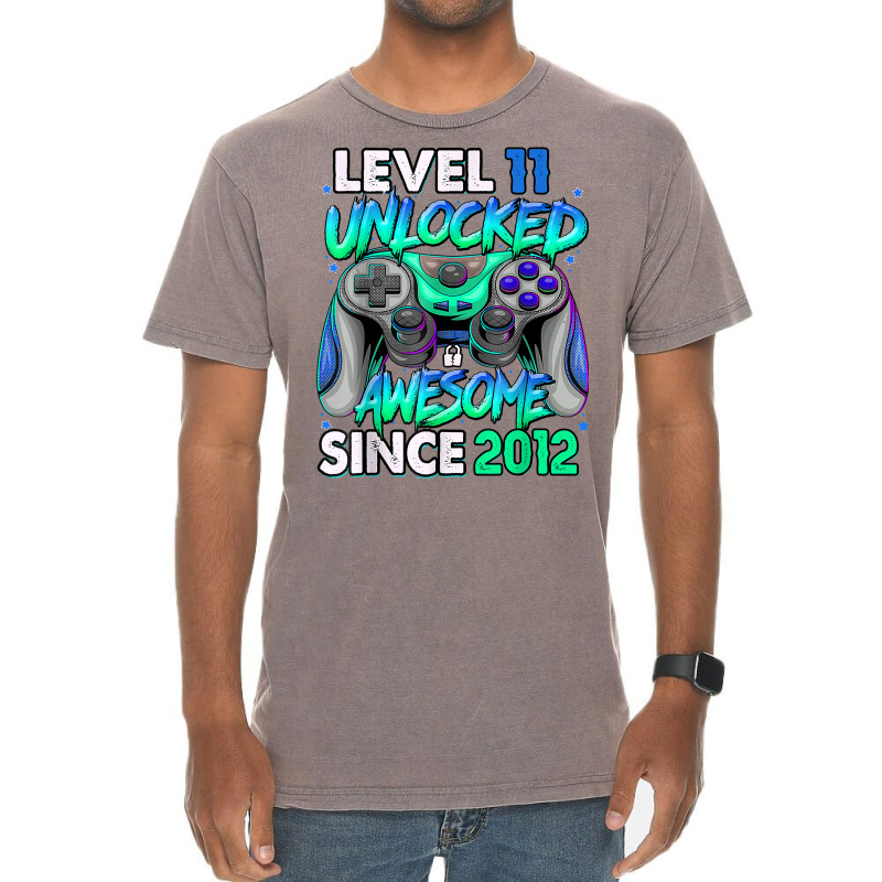 Vintage 11 Year Old Birthday Unlocked Awesome Since 2012 T Shirt Vintage T-shirt | Artistshot