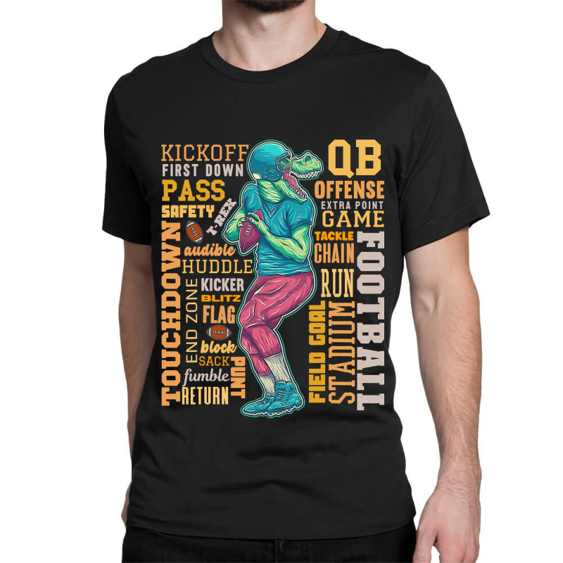 Football Dinosaur Game Day For Men Women Kids Trex Classic T-shirt by cm-arts | Artistshot