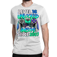 Vintage 16 Year Old Birthday Unlocked Awesome Since 2007 T Shirt Classic T-shirt | Artistshot