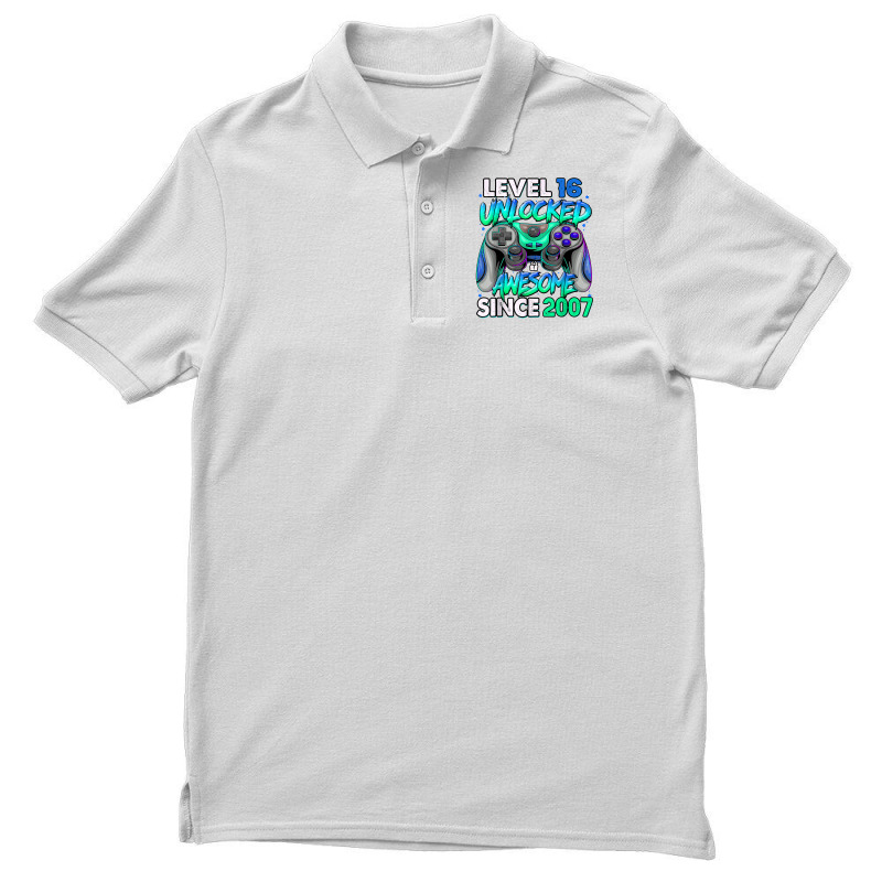 Vintage 16 Year Old Birthday Unlocked Awesome Since 2007 T Shirt Men's Polo Shirt | Artistshot