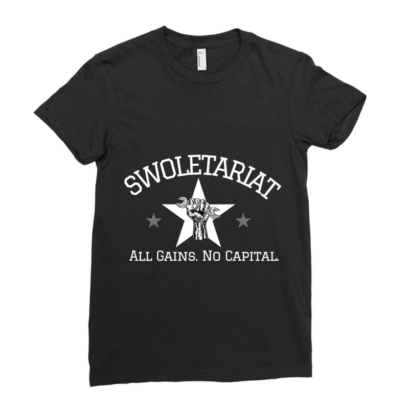 Swoletariat  All Gains No Capital Ladies Fitted T-Shirt by cm-arts | Artistshot