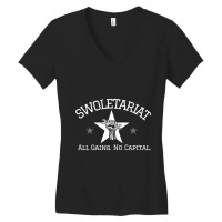 Swoletariat  All Gains No Capital Women's V-neck T-shirt | Artistshot