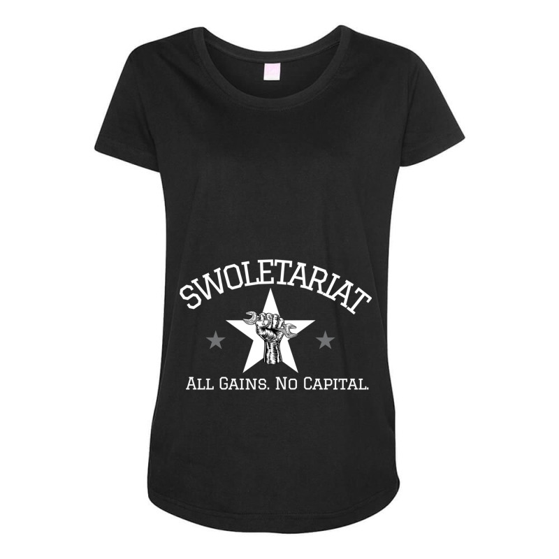 Swoletariat  All Gains No Capital Maternity Scoop Neck T-shirt by cm-arts | Artistshot