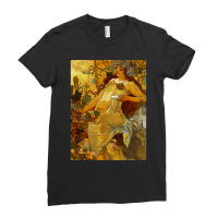 Alphonse Mucha  Autumn Season Ladies Fitted T-shirt | Artistshot