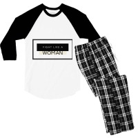 Empowerment Collection ~ Fight Like A Woman Men's 3/4 Sleeve Pajama Set | Artistshot