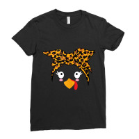 Leopard Headband Turkey Face Thanksgiving Boys Girls Kids Tank Top Ladies Fitted T-shirt | Artistshot