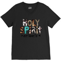 Retro Leopard Holy Spirit Activate Cowboy Rodeo Western Girl V-neck Tee | Artistshot