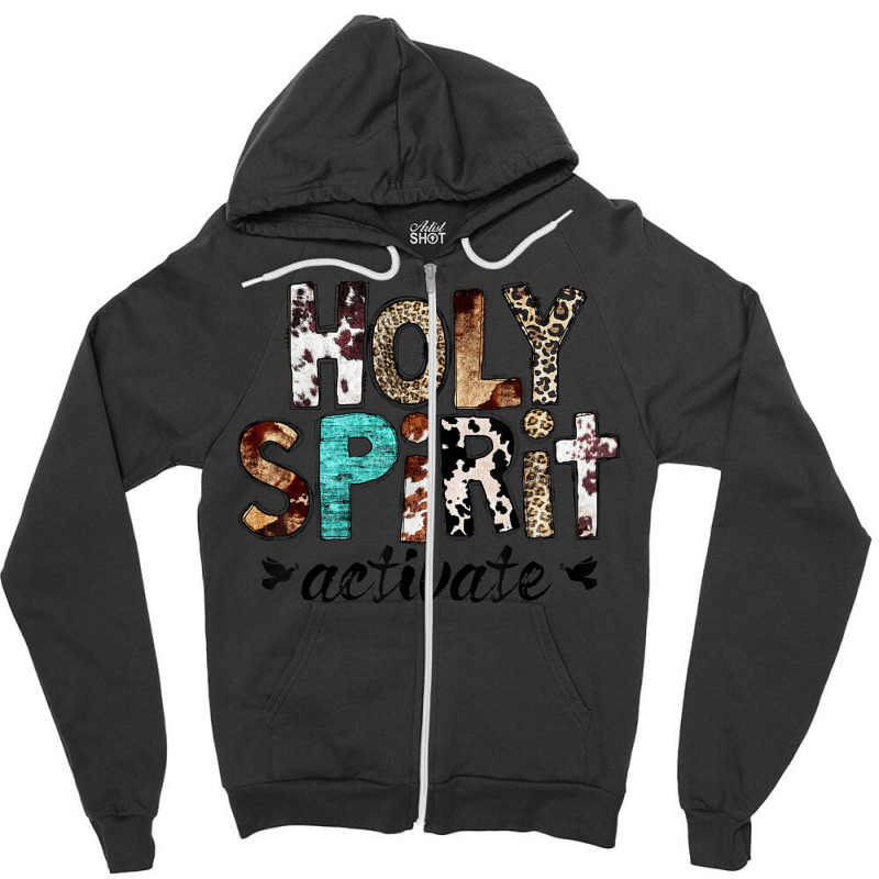 Retro Leopard Holy Spirit Activate Cowboy Rodeo Western Girl Zipper Hoodie | Artistshot