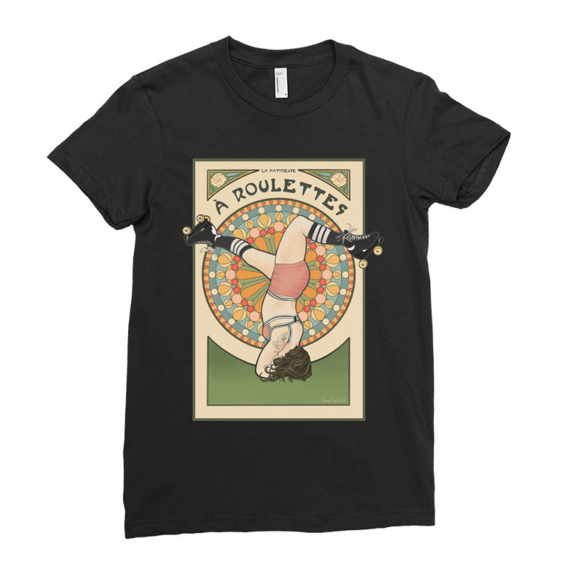 La Patineuse A Roulettes Ladies Fitted T-Shirt by cm-arts | Artistshot