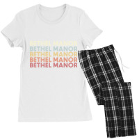 Bethel Manor Virginia Bethel Manor Va Retro Vintage Text Long Sleeve T Women's Pajamas Set | Artistshot