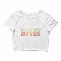 Bethel Manor Virginia Bethel Manor Va Retro Vintage Text Long Sleeve T Crop Top | Artistshot