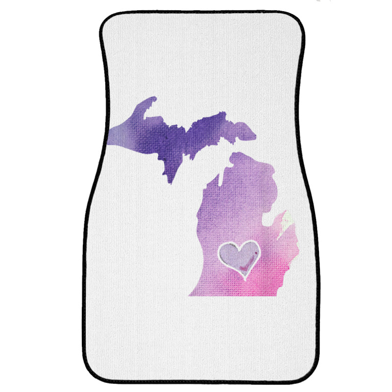 Cute Pink I Love Michigan Pure Michigander T Shirt Front Car Mat | Artistshot