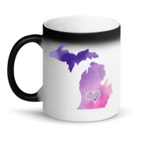 Cute Pink I Love Michigan Pure Michigander T Shirt Magic Mug | Artistshot