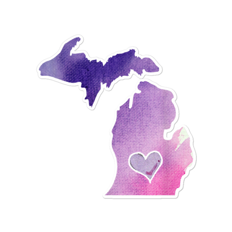 Cute Pink I Love Michigan Pure Michigander T Shirt Sticker | Artistshot