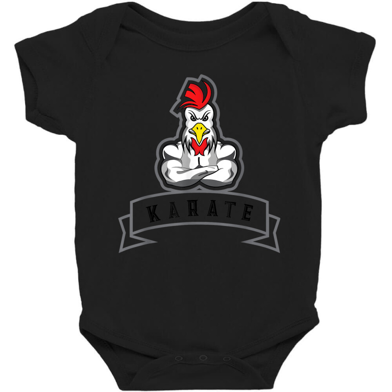 Strong Rooster Karate Martial Arts Fighter T Shirt Baby Bodysuit by cm-arts | Artistshot