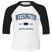 Wessington South Dakota Sd Vintage Athletic Navy Sports Desi Tank Top Toddler 3/4 Sleeve Tee | Artistshot