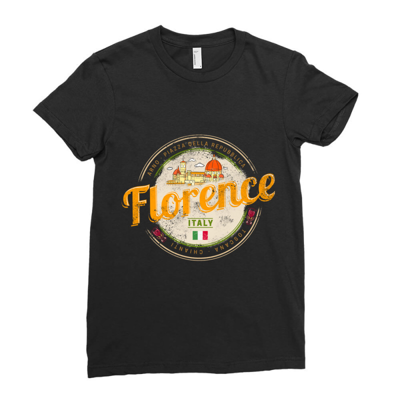 Florence Capital Of Tuscany Italy Vintage Souvenir Sweatshirt Ladies Fitted T-Shirt by cm-arts | Artistshot