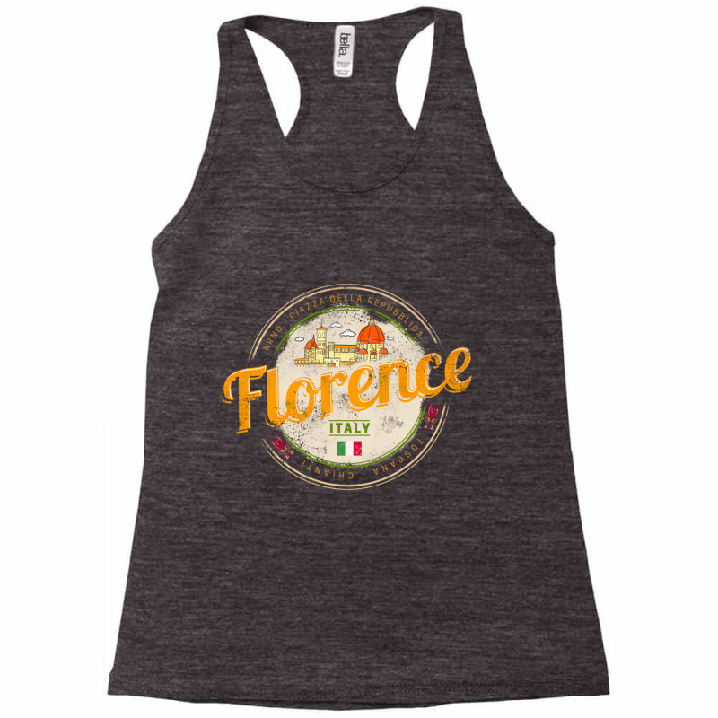 Florence Capital Of Tuscany Italy Vintage Souvenir Sweatshirt Racerback Tank by cm-arts | Artistshot