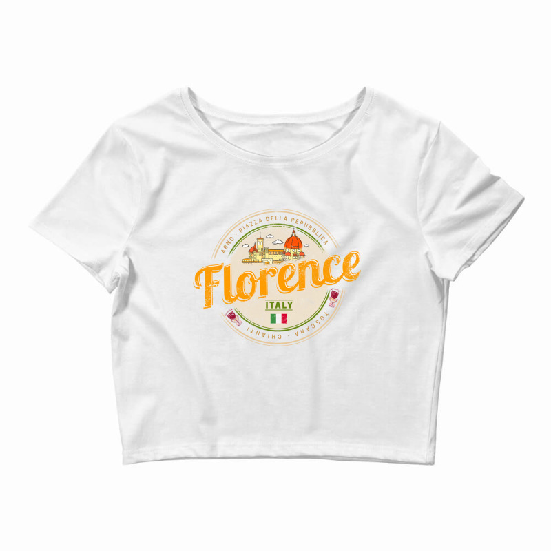 Florence Capital Of Tuscany Italy Vintage Souvenir Sweatshirt Crop Top by cm-arts | Artistshot