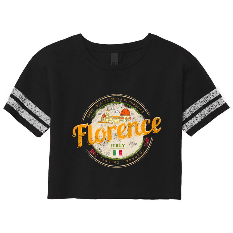 Florence Capital Of Tuscany Italy Vintage Souvenir Sweatshirt Scorecard Crop Tee by cm-arts | Artistshot