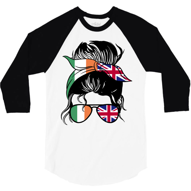 Ireland And Great Britain Mix Uk Half Irish Half British Long Sleeve T 3/4 Sleeve Shirt | Artistshot