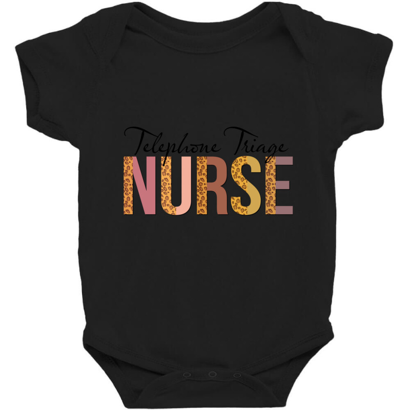 Leopard Telephone Triage Nurse Print For Nursing Student Long Sleeve T Baby Bodysuit by cm-arts | Artistshot