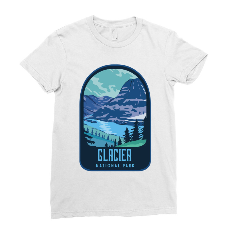 Glacier National Park Retro Ladies Fitted T-shirt | Artistshot