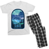 Glacier National Park Retro Men's T-shirt Pajama Set | Artistshot