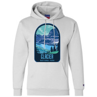 Glacier National Park Retro Champion Hoodie | Artistshot