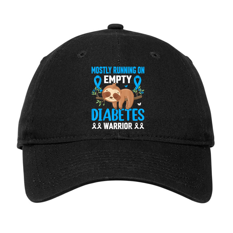 Funny Lazy Sloth Mostly Running On Empty Diabetes Warrior T Shirt Adjustable Cap by cm-arts | Artistshot