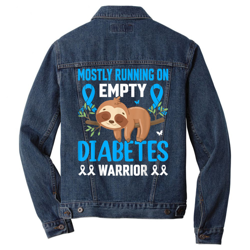 Funny Lazy Sloth Mostly Running On Empty Diabetes Warrior T Shirt Men Denim Jacket by cm-arts | Artistshot