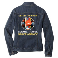 Cosmic Travel Space Agency Ladies Denim Jacket | Artistshot