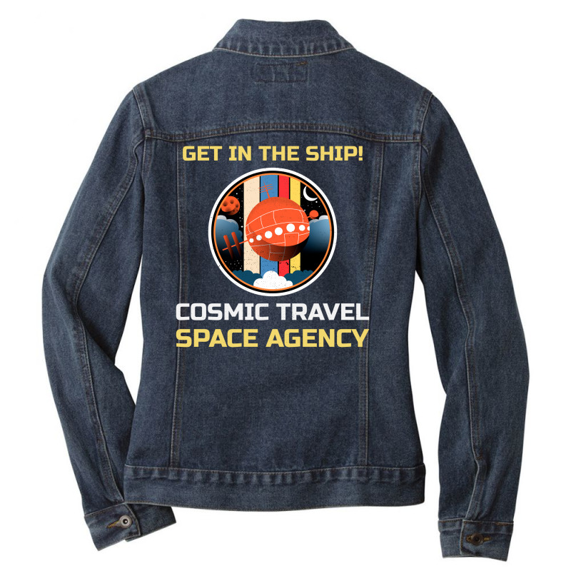 Cosmic Travel Space Agency Ladies Denim Jacket | Artistshot