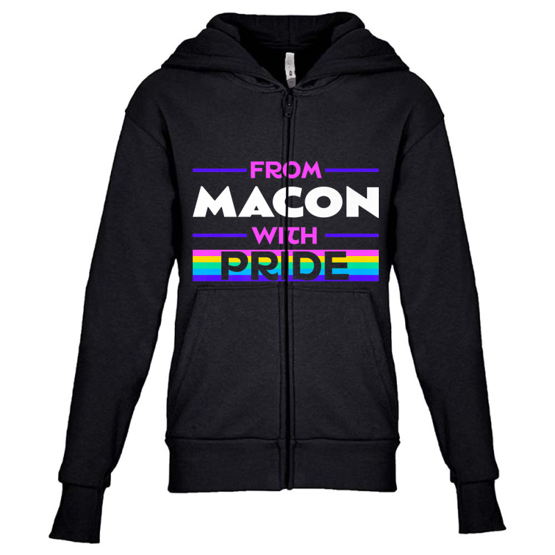 From Macon With Pride Lgbtq Sayings Lgbt Quotes Georgia Premium T Shir Youth Zipper Hoodie by cm-arts | Artistshot