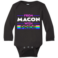 From Macon With Pride Lgbtq Sayings Lgbt Quotes Georgia Premium T Shir Long Sleeve Baby Bodysuit | Artistshot