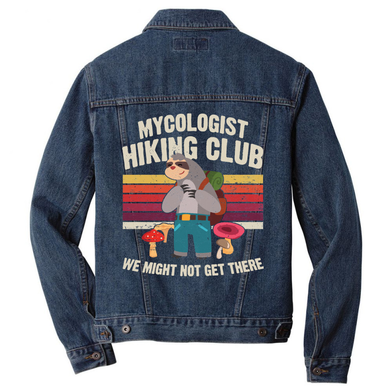 Hiking Outdoor Mountain Mycologist Hiking Club We Might Not Get There  Men Denim Jacket by cm-arts | Artistshot