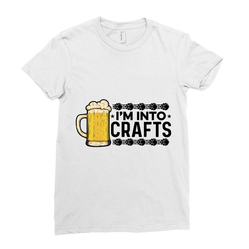 I'm Into Crafts Beer Brewing Homebrewing Craftbeer Malt Hop Long Sleev Ladies Fitted T-Shirt by cm-arts | Artistshot