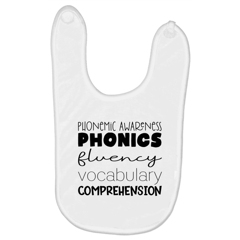 Phonemic Awareness Phonics Fluency Vocab Comprehension Sweatshirt Baby Bibs | Artistshot