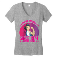 Womens I'm The Original Since 1974 Limited Edition Cool Style Retro Ra Women's V-neck T-shirt | Artistshot