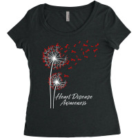 Dandelion Go Red Ribbon Heart Disease Awareness Month Women T Shirt Women's Triblend Scoop T-shirt | Artistshot