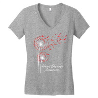 Dandelion Go Red Ribbon Heart Disease Awareness Month Women T Shirt Women's V-neck T-shirt | Artistshot