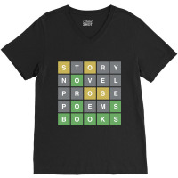 Story Novel Porose Poems Books Wordle V-neck Tee | Artistshot