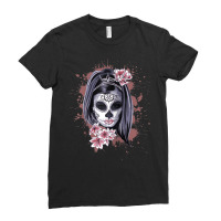 La Calavera Catrina Halloween Candy Sugar Skull Girl Raglan Baseball T Ladies Fitted T-shirt | Artistshot